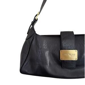 Kenneth Cole New York Women's Black Leather Handbag Classic Minimal Y2K